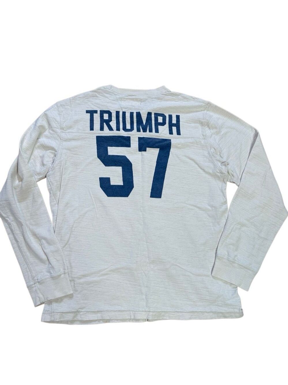 Lucky Brand Long Sleeve Triumph Motorcycles White Tshirt Large